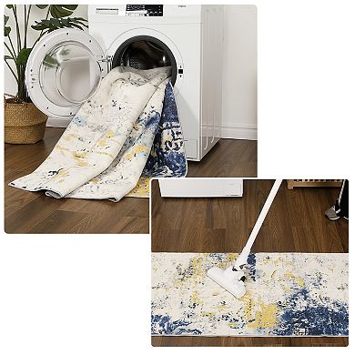 Pearl Velvet Washable Foldable Abstract Ink Dance Carpet