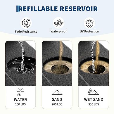 4Pcs Patio Umbrella Base Cantilever Umbrellas Weight Stand Umbrella Base Filled w/Water/Sand