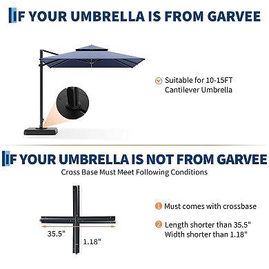 4Pcs Patio Umbrella Base Cantilever Umbrellas Weight Stand Umbrella Base Filled w/Water/Sand