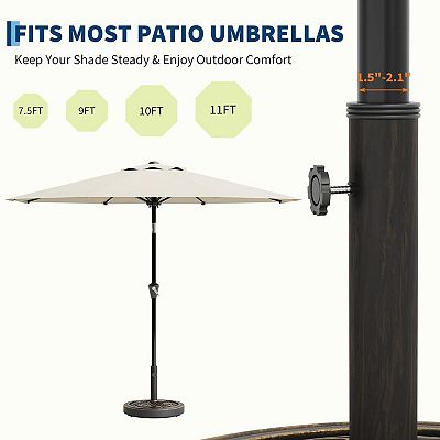 11 ft navy patio umbrella Mondawe - 11ft Offset Patio Umbrella with Easy Tilt & Crank 360Rotate