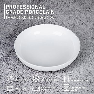 Pasta Bowls Set of 6, Ceramic Salad Bowls, Dishwasher Microwave Safe, 7.8" Diameter