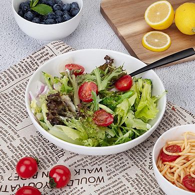 Pasta Bowls Set of 6, Ceramic Salad Bowls, Dishwasher Microwave Safe, 7.8" Diameter