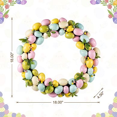 Glitzhome 18"D Easter Eggs Wreath for Mantle, Window, Fireplace