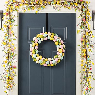 Glitzhome 18"D Easter Eggs Wreath for Mantle, Window, Fireplace