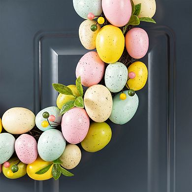 Glitzhome 18"D Easter Eggs Wreath for Mantle, Window, Fireplace