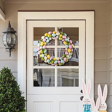 Glitzhome 18"D Easter Eggs Wreath for Mantle, Window, Fireplace