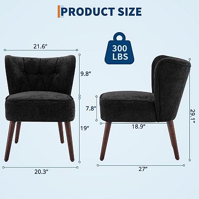 Upholstered Accent Chairs Set of 2