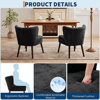 Upholstered Accent Chairs Set of 2