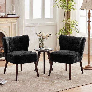 Upholstered Accent Chairs Set of 2