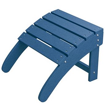HDPE Adirondack Ottoman Footrest, Weather Resistant Outdoor Footstool for Adirondack Chairs