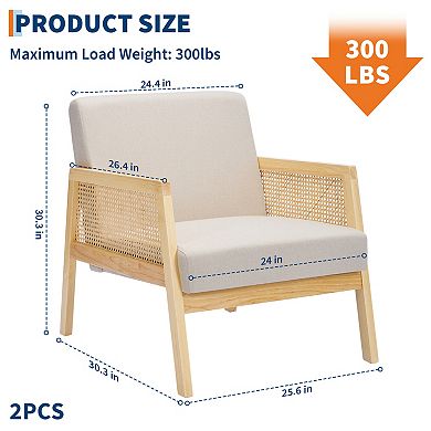 2 Pcs Mid Century Accent Chair