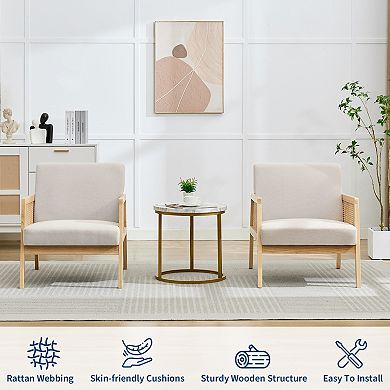 2 Pcs Mid Century Accent Chair