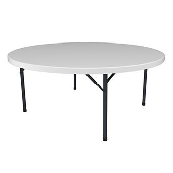 PATIOEASY 71 Inch Blow Molded Round Table for Banquets Events and Gatherings Plastic