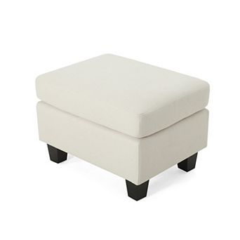 Ottoman with Birch Wood Legs, Versatile Footrest & Accent Seat for Living Room