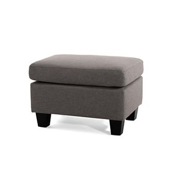 Ottoman with Birch Wood Legs, Versatile Footrest & Accent Seat for Living Room