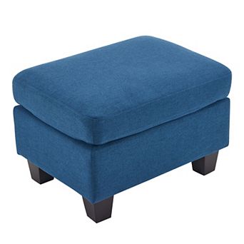 Ottoman with Birch Wood Legs, Versatile Footrest & Accent Seat for Living Room