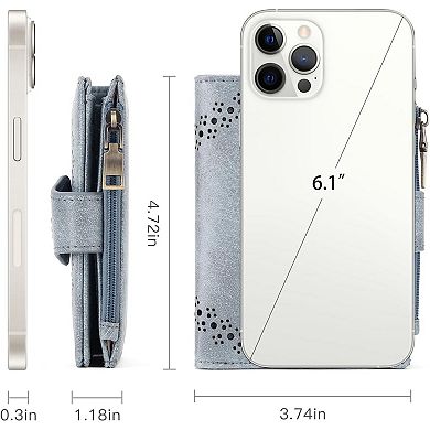 Small Wallets for Women with Bifold RFID Blocking & Zipper Coin Pocket