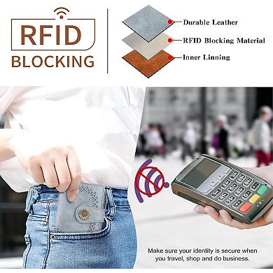 Small Wallets for Women with Bifold RFID Blocking & Zipper Coin Pocket