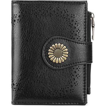 Small Wallets for Women with Bifold RFID Blocking & Zipper Coin Pocket