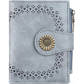 Small Wallets for Women with Bifold RFID Blocking & Zipper Coin Pocket