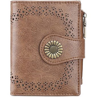 Small Wallets for Women with Bifold RFID Blocking & Zipper Coin Pocket