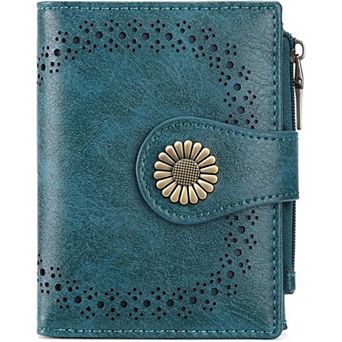 Small Wallets for Women with Bifold RFID Blocking & Zipper Coin Pocket