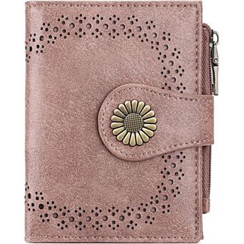 Small Wallets for Women with Bifold RFID Blocking & Zipper Coin Pocket