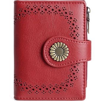 Small Wallets for Women with Bifold RFID Blocking & Zipper Coin Pocket