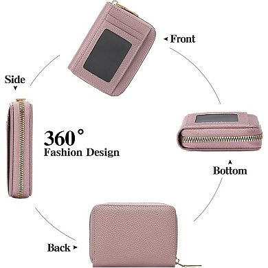 Women's small Wallet, PU Leather Card Holder with ID Window