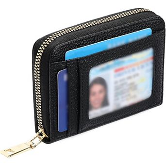 Women's small Wallet, PU Leather Card Holder with ID Window