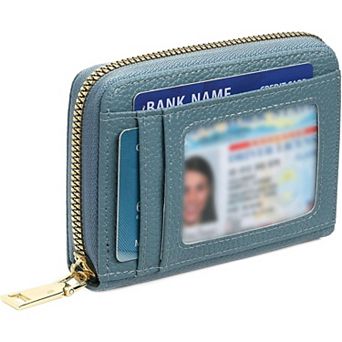 Women's small Wallet, PU Leather Card Holder with ID Window