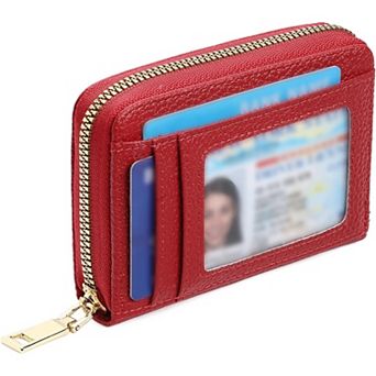 Women's small Wallet, PU Leather Card Holder with ID Window