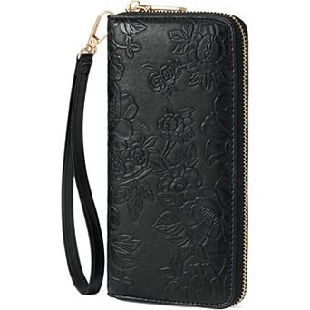 Women's RFID Blocking Wallet - PU Leather Wristlet Clutch for Daily Travel