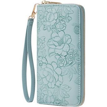 Women's RFID Blocking Wallet - PU Leather Wristlet Clutch for Daily Travel