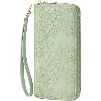 Women's RFID Blocking Wallet - PU Leather Wristlet Clutch for Daily Travel