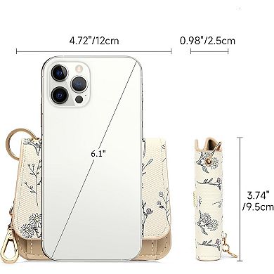 Women's RFID Blocking Slim Card Wallet, PU Leather Keychain Wallet for Daily Use & Travel
