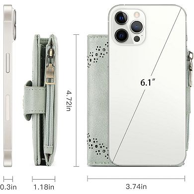Small Wallets for Women with Bifold RFID Blocking & Zipper Coin Pocket