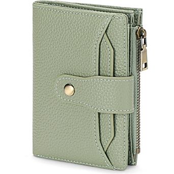 Small Wallet for Women Bifold Card Holder with Zipper Pocket Removable ID Window