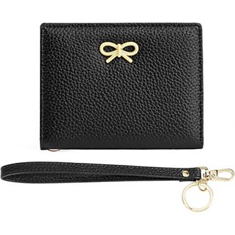 Women's RFID Blocking Small Bifold Wallet, Cute Bow Lightweight for Daily Travel