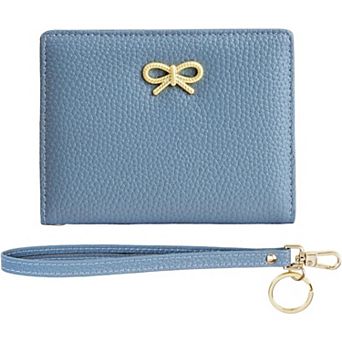Women's RFID Blocking Small Bifold Wallet, Cute Bow Lightweight for Daily Travel