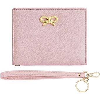 Women's RFID Blocking Small Bifold Wallet, Cute Bow Lightweight for Daily Travel