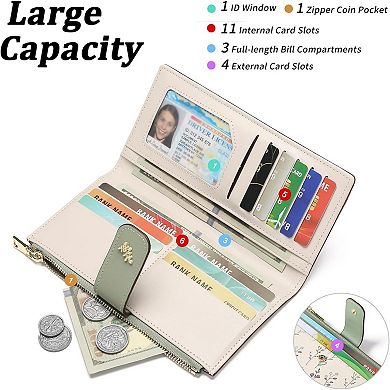 Women’s RFID Blocking Wallet - Large Capacity PU Leather, Lightweight for Travel & Daily