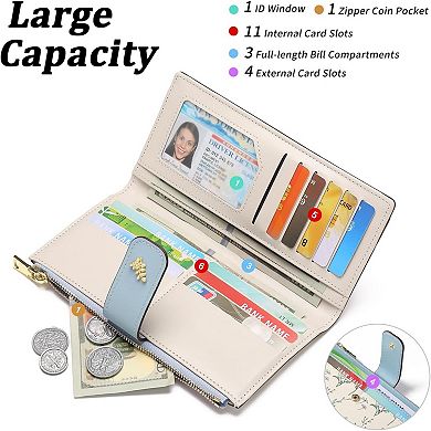 Women’s RFID Blocking Wallet - Large Capacity PU Leather, Lightweight for Travel & Daily