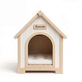IFMALL Solid Cedar Indoor Pet Shelter Cabin Style House for Small Dogs Cats
