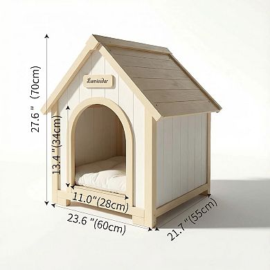 IFMALL Solid Cedar Indoor Pet Shelter Cabin Style House for Small Dogs Cats