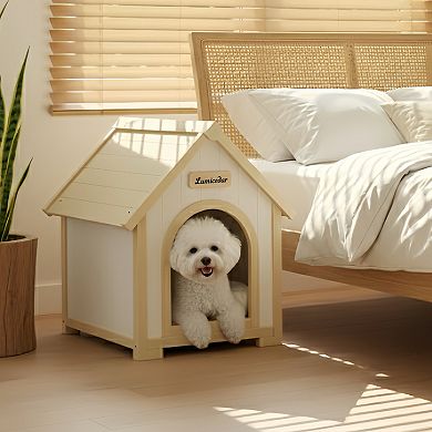 IFMALL Solid Cedar Indoor Pet Shelter Cabin Style House for Small Dogs Cats