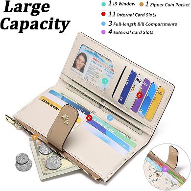 Women’s RFID Blocking Wallet - Large Capacity PU Leather, Lightweight for Travel & Daily
