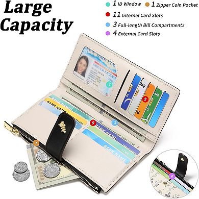 Women’s RFID Blocking Wallet - Large Capacity PU Leather, Lightweight for Travel & Daily