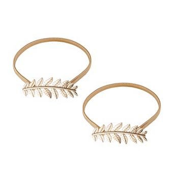 2 pc Curtain Tieback Metal Curtain Holdback with Stretchy Wire Rope Gold Tone