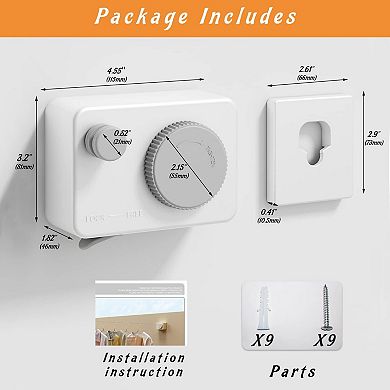 13.8 Ft Retractable Clothesline Wall Mounted Heavy Duty Anti-Sag Indoor Outdoor